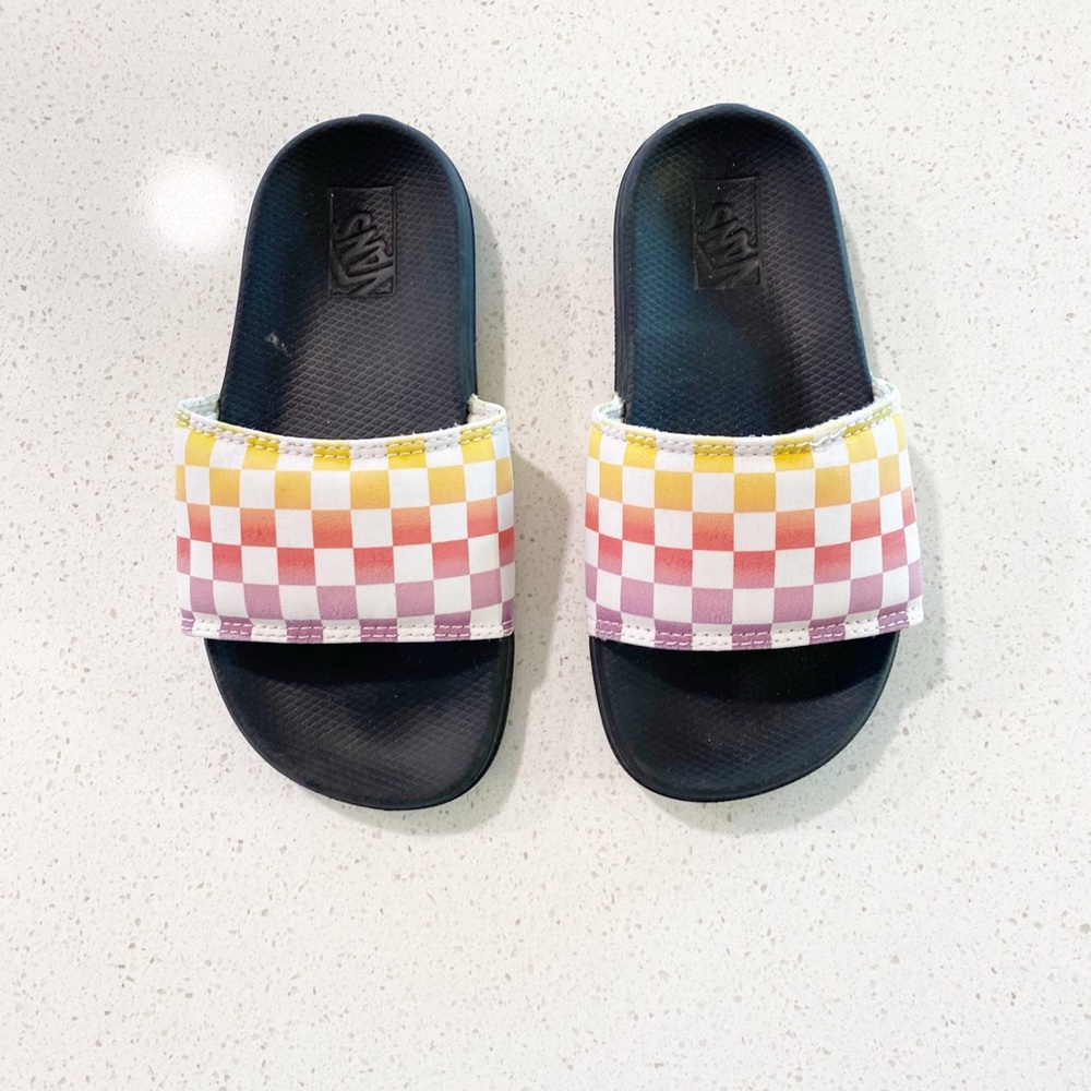 Vans Kids Multicolor Checkered Slide Sandals